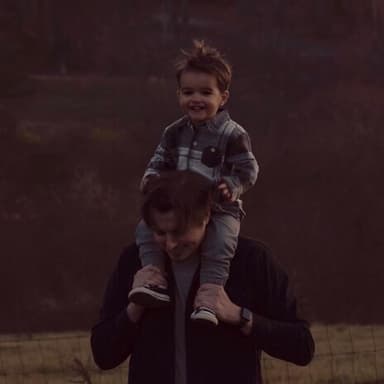 Colin Breeding with his son